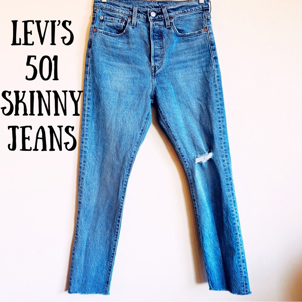 Levi's 501 Distressed Skinny Jeans